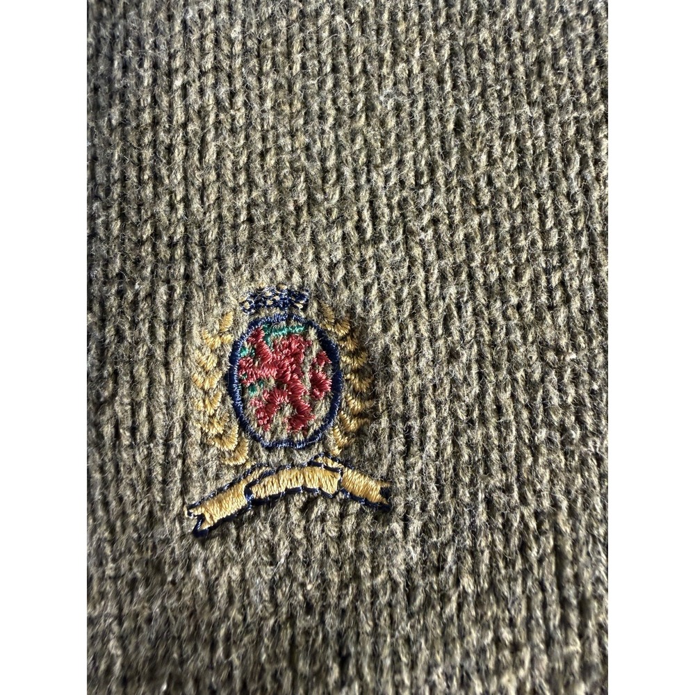 Tommy Hilfiger Mens L Green Knit Crewneck Pullover Sweater Logo Crest DM#20781 - Picture 11 of 16